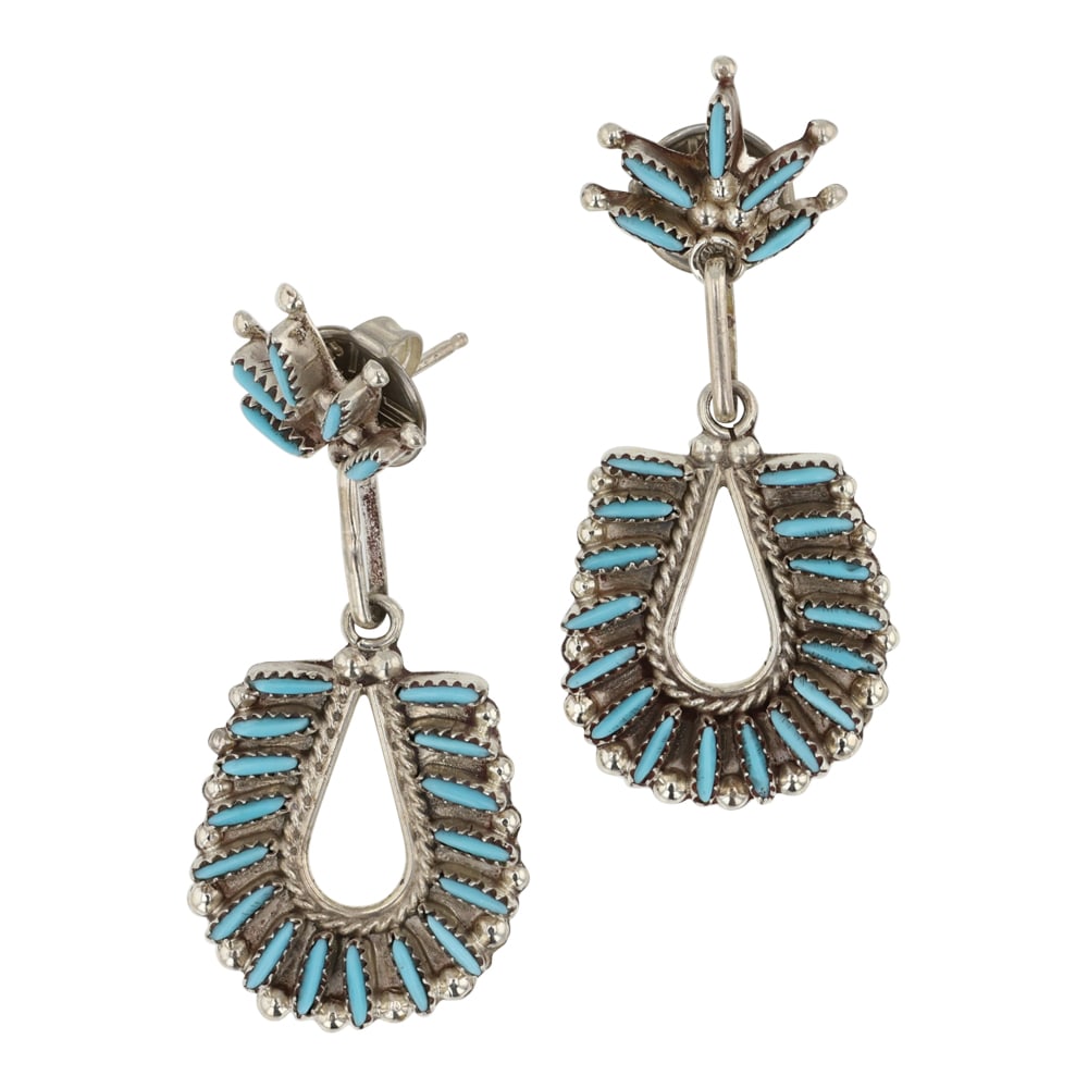 Zuni Vintage Sleeping Beauty Turquoise Needlepoint Earrings (1 of 2)