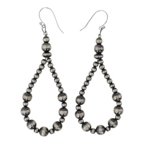 Navajo Oxidized Beads Hoop Earrings