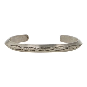 Vintage Navajo Triangle Wire Stamp Work Bracelet