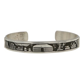 Tillie John Navajo Story Teller Cuff Bracelet