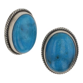 Burt Francisco Navajo Nevada Turquoise Earrings