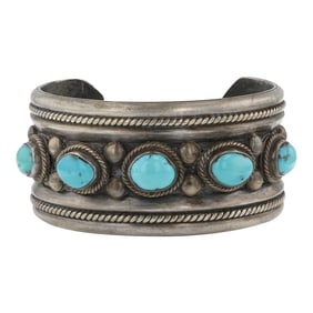 Vintage Navajo Kingman Turquoise Bracelet