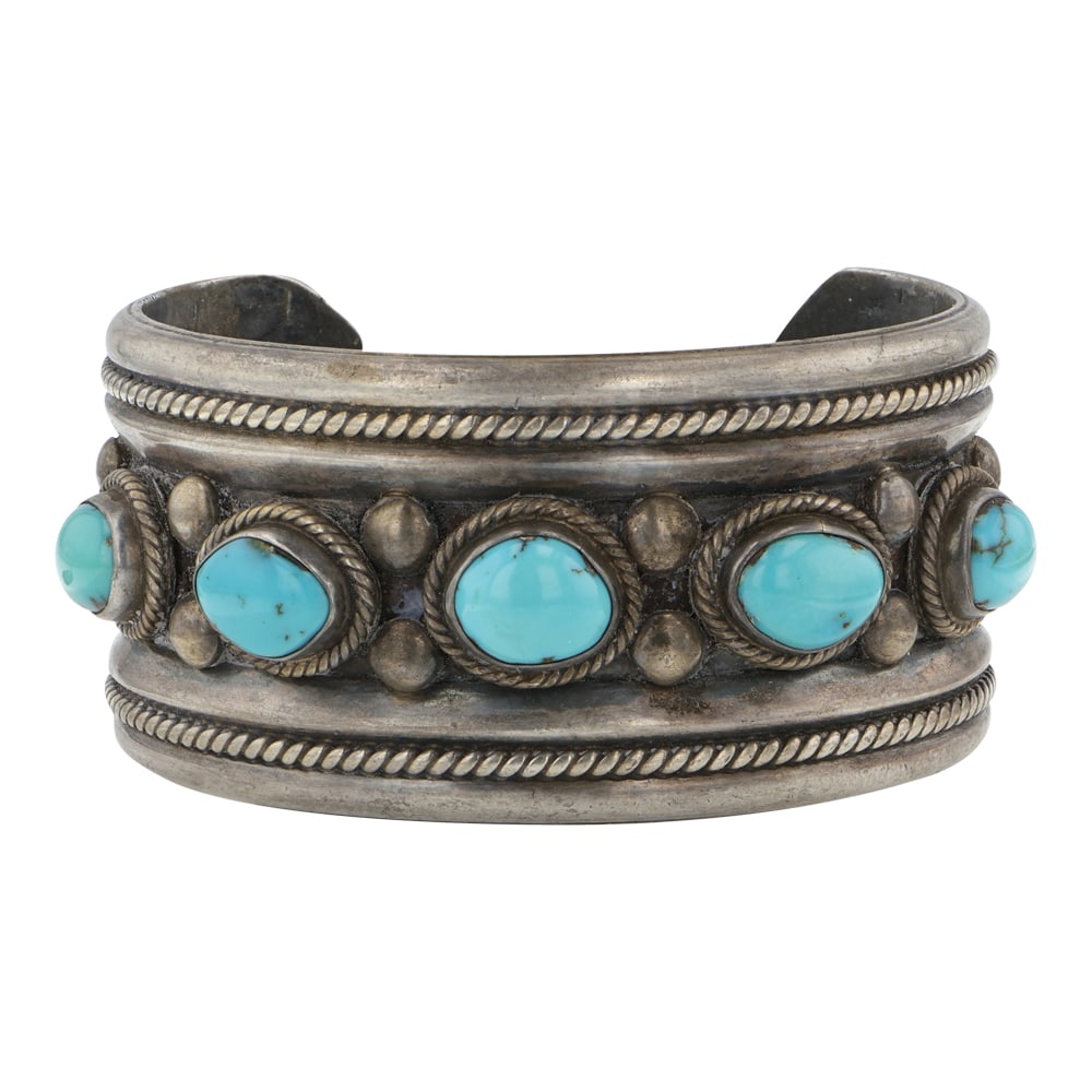 Vintage Navajo Kingman Turquoise Bracelet (1 of 3)