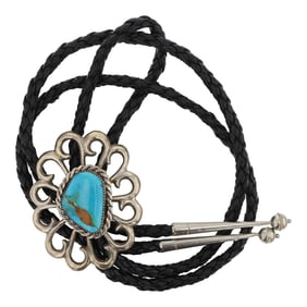 Vintage Navajo Royston Turquoise Sandcast Bolo Tie