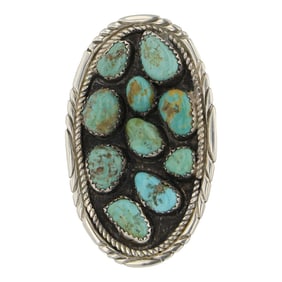 Navajo Nevada Turquoise Adjustable Ring