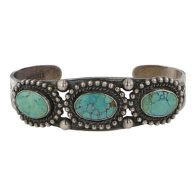Vintage Fred Harvey Era Nevada Turquoise Bracelet
