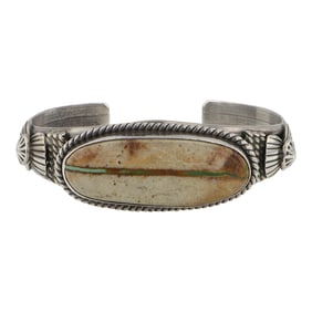 Mary Ann Spencer Navajo Boulder Turquoise Cuff Bracelet