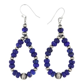 Navajo Oxidized Beads & Lapis Earrings