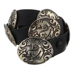 Vintage Navajo Kokopelli Concho Belt