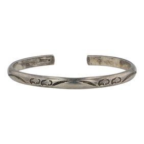Navajo Plain Silver Cuff Bracelet