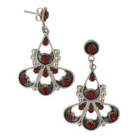 Zuni Mediterranean Coral Earrings