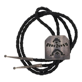 Vintage Navajo Plain Silver Bolo Tie