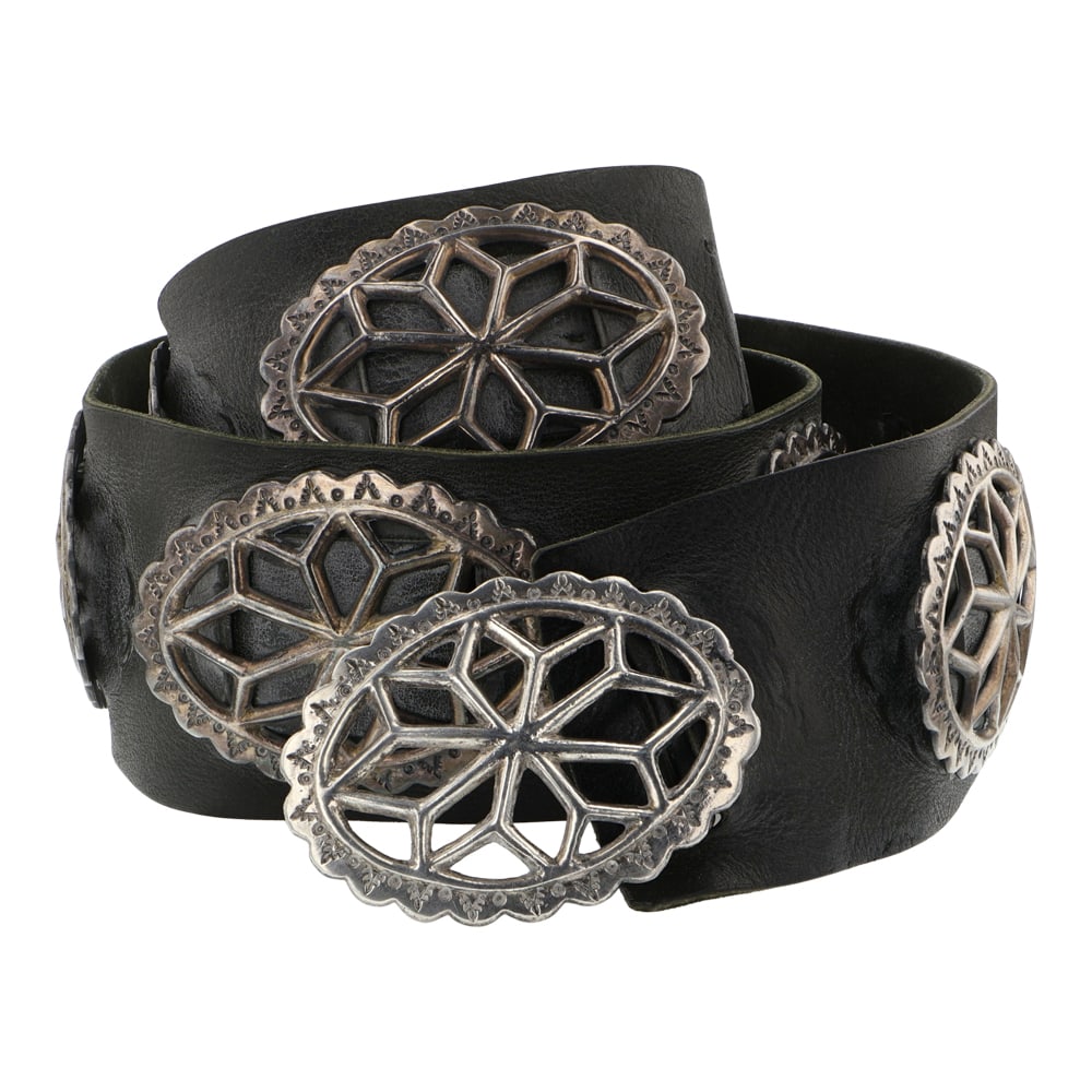 Vintage Navajo Sandcast Large Concho Belt (1 of 4)