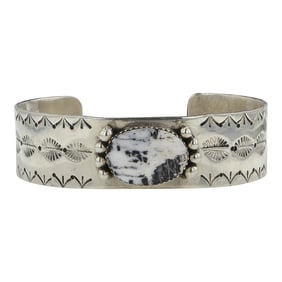 Navajo White Buffalo Cuff Bracelet