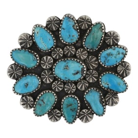 Vintage Navajo Kingman Turquoise Pin/ Pendant