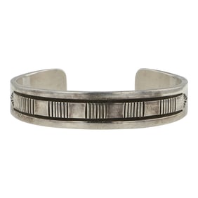 Bruce Morgan Navajo Plain Silver Heavy Gauge Men's Bracelet