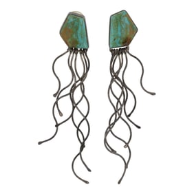 Vintage Navajo Nevada Turquoise Earrings