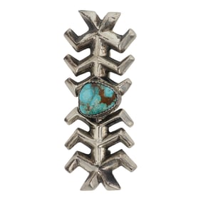 Vintage Navajo Royston Turquoise Sandcast Pin