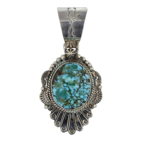 Eula Wyllie Navajo Turquoise Mountain Turquoise Pendant