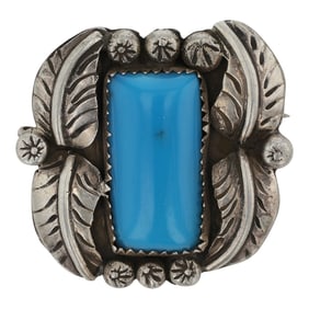 Vintage Navajo Kingman Turquoise Pin