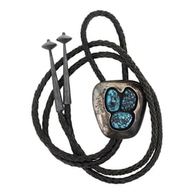 Vintage Navajo Kingman Turquoise Bolo Tie