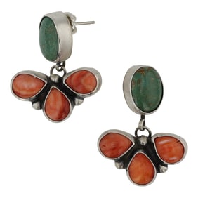 Jameson Garcia Navajo Turquoise & Spiny Oyster Earrings