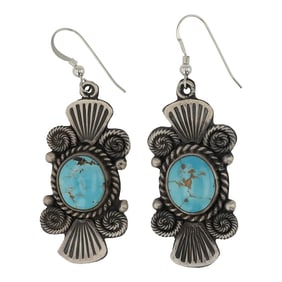 Michael Calladito Navajo Lone Mountain Turquoise earrings