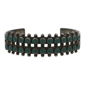 Vintage Fred Harvey Era Turquoise Two Row Bracelet
