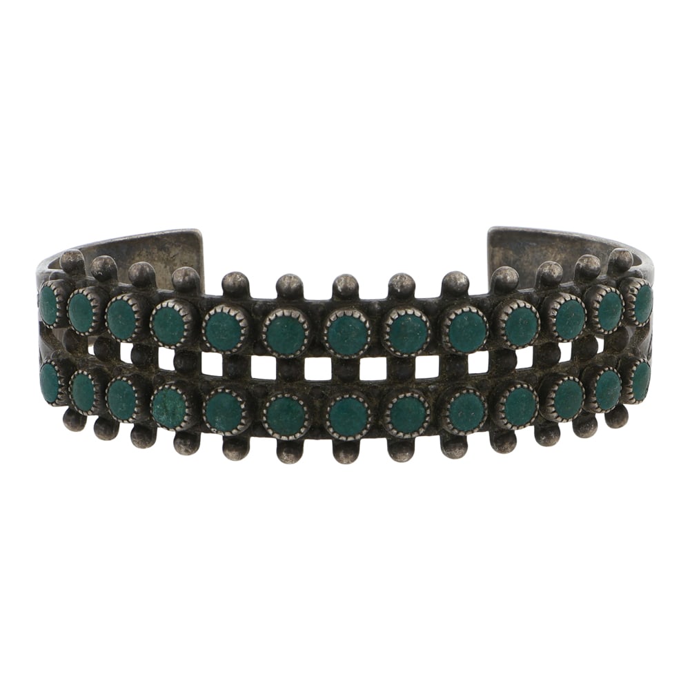 Vintage Fred Harvey Era Turquoise Two Row Bracelet (1 of 3)