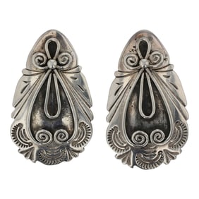 Vintage Navajo Plain Silver Earrings
