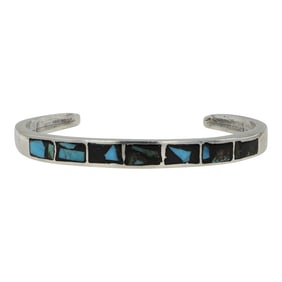 Navajo Turquoise Chip Inlay Bracelet
