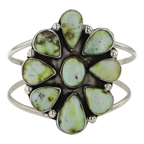 Gilbert Nez Navajo Palomino Variscite Cluster Bracelet