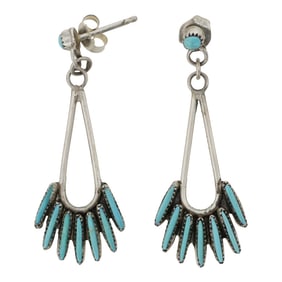 Zuni Turquoise Needlepoint Earrings