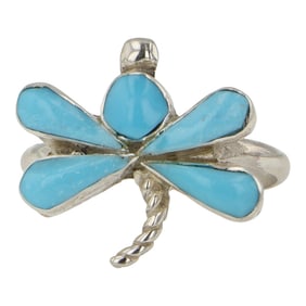 Zuni Turquoise Dragonfly Ring