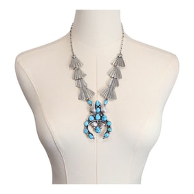 Navajo Kingman Turquoise Naja Necklace