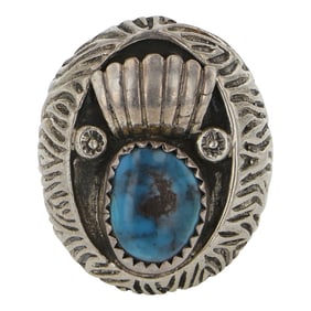 Navajo Blue Gem Turquoise Men's Ring