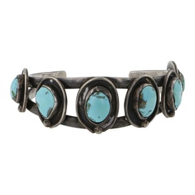 Vintage Navajo Kingman Turquoise Bracelet