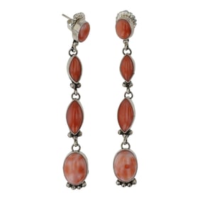 Renell Perry Navajo Pink Coral Earrings