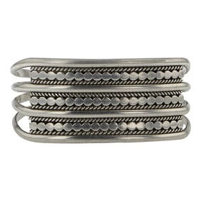Vintage Navajo Plain Silver Half round Cuff Bracelet