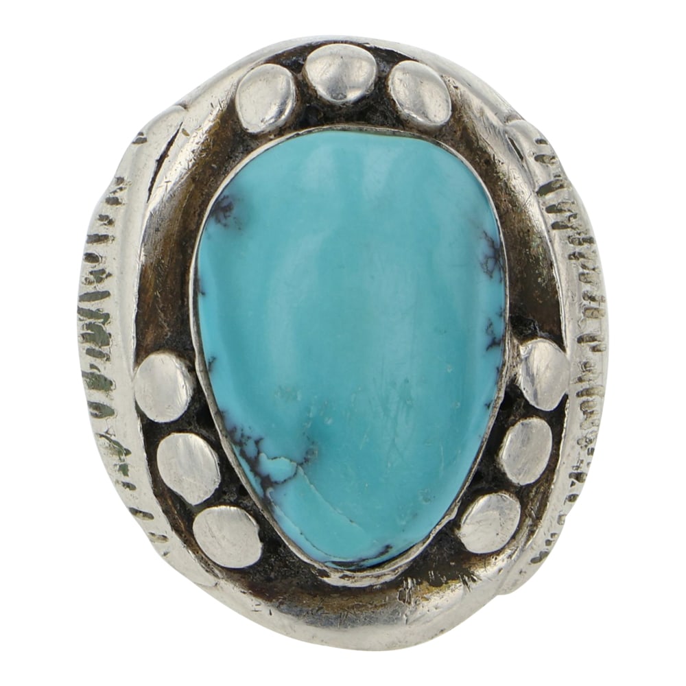 Vintage Navajo Turquoise Men's Ring (1 of 3)