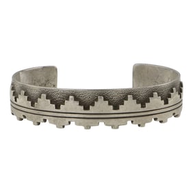 Kee Yazzie Jr. Award Winning Navajo Artist Sterling Silver Cuff Bracelet