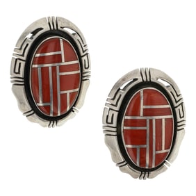 Jerry J. Nelson (1960-2025) Talented Navajo Arist & Master Inlayer Mediterranean Coral Inlay