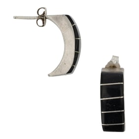 Navajo Jet Inlay Earrings