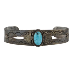 Vintage Navajo Kingman Turquoise Bracelet