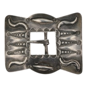 Vintage Navajo Plain Silver Buckle