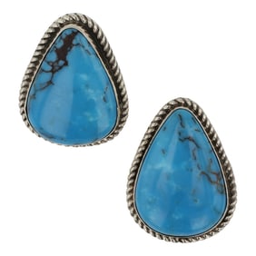 Della Wylie Navajo Blue Ridge Turquoise Earrings