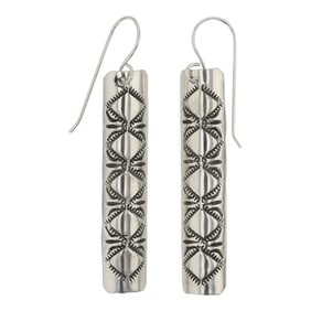 Navajo Stamp Plain Silver Earrings