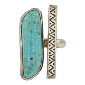 Marvin & Luana Slim Navajo Turquoise Mountain Turquoise Ring