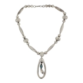 Vintage Navajo Spiderweb Turquoise Choker Necklace