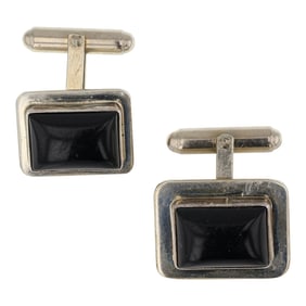 Herbert Begaye Navajo Black Onyx Cuff Links
